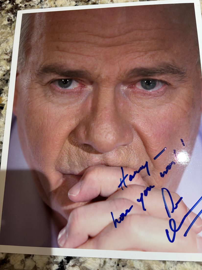 Peter Mansbridge — autographed photo for Paul's Tailors